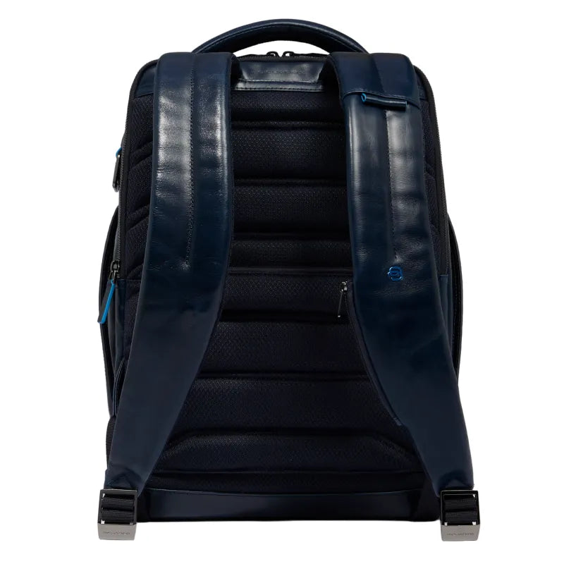 Piquadro Zaino in pelle da viaggio porta pc da 14 Piquadro Blue Square, Blu