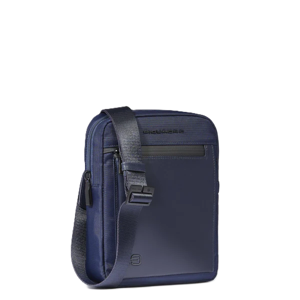 Borsello uomo porta iPad®mini in tessuto riciclato Blu