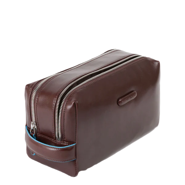 Piquadro Nécessaire da viaggio a due scomparti Mogano