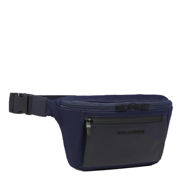 Piquadro Marsupio uomo crossover in tessuto riciclato Nero