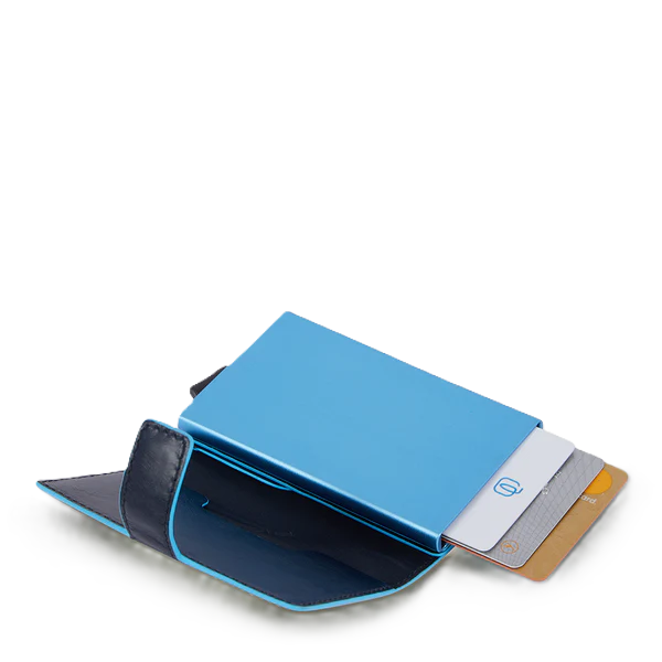 Piquadro Portacarte di credito in metallo Blu