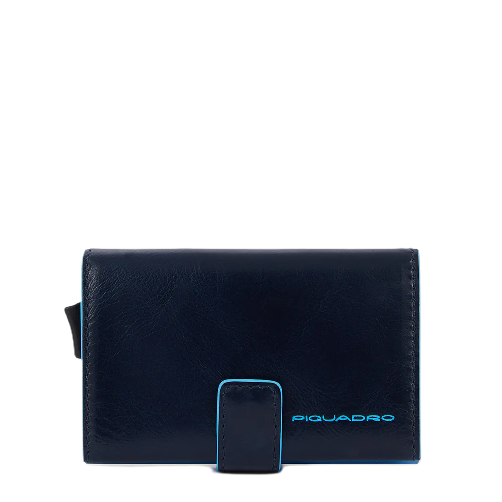 Piquadro Portacarte di credito in metallo Blu