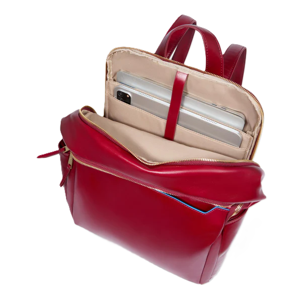 Piquadro Zaino donna in pelle porta pc 14" Rosso