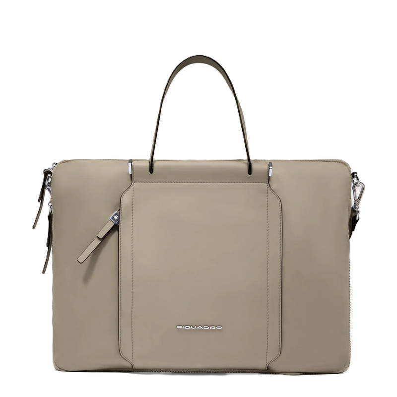 Piquadro Borsa da lavoro donna sottile porta pc 15,6" Beige