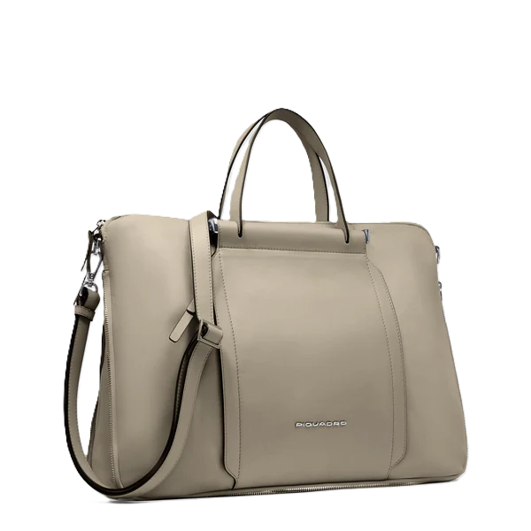 Piquadro Borsa da lavoro donna sottile porta pc 15,6" Beige