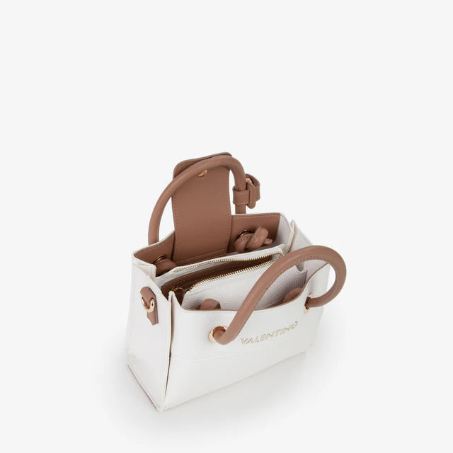 Valentino Borsa a Mano/Tracolla Alexia Bianco/Cuoio