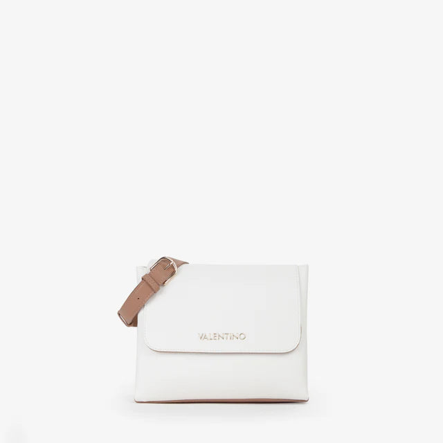 Valentino Borsa a Tracolla Alexia Bianco/Cuoio