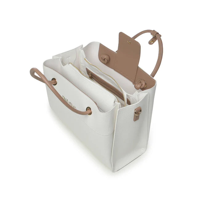 Valentino Borsa a Mano Alexia Bianco/Cuoio