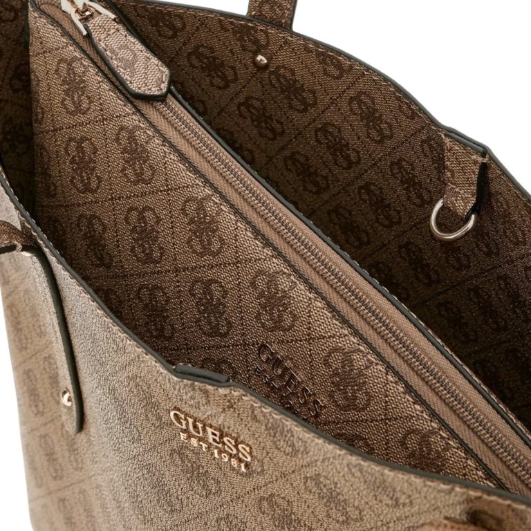Guess Borsa a Spalla Brenton Donna reversibile Logata Beige