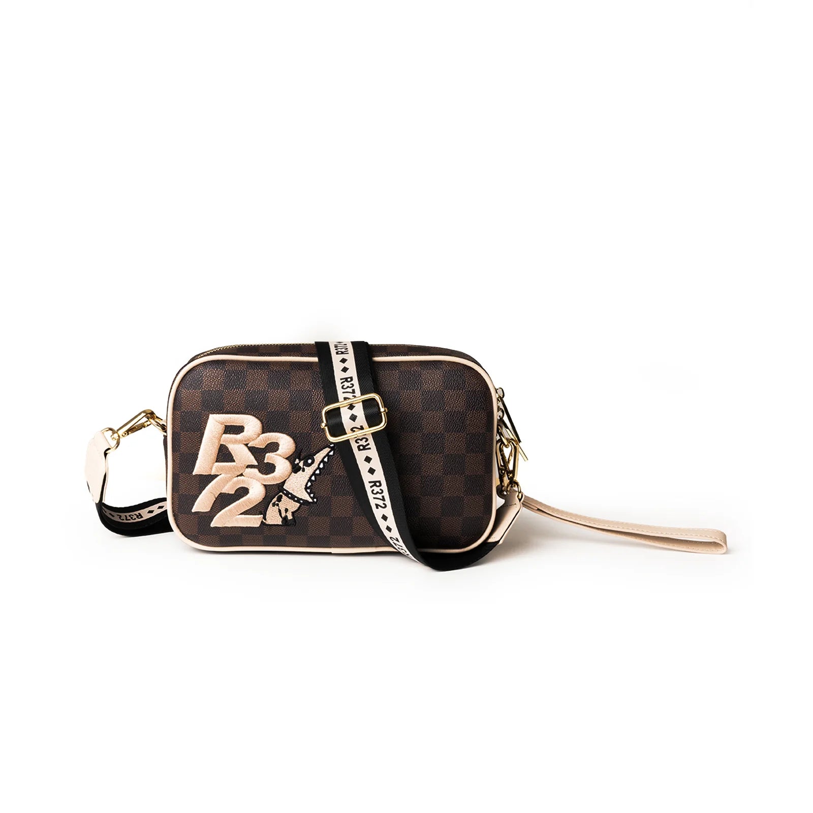 R372 Pochette a mano con tracolla P001 Marrone