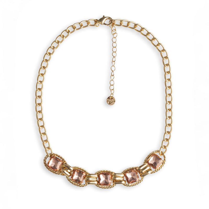 Mya Accessories Collana girocollo a catena con pietre in vetro G16252