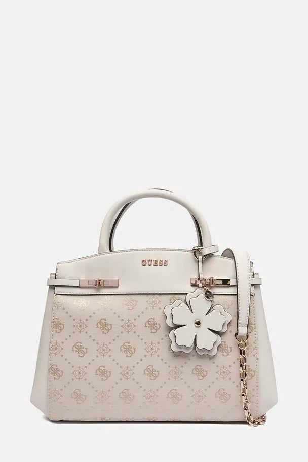 Guess Borsa A Mano Melinda Logo Off White