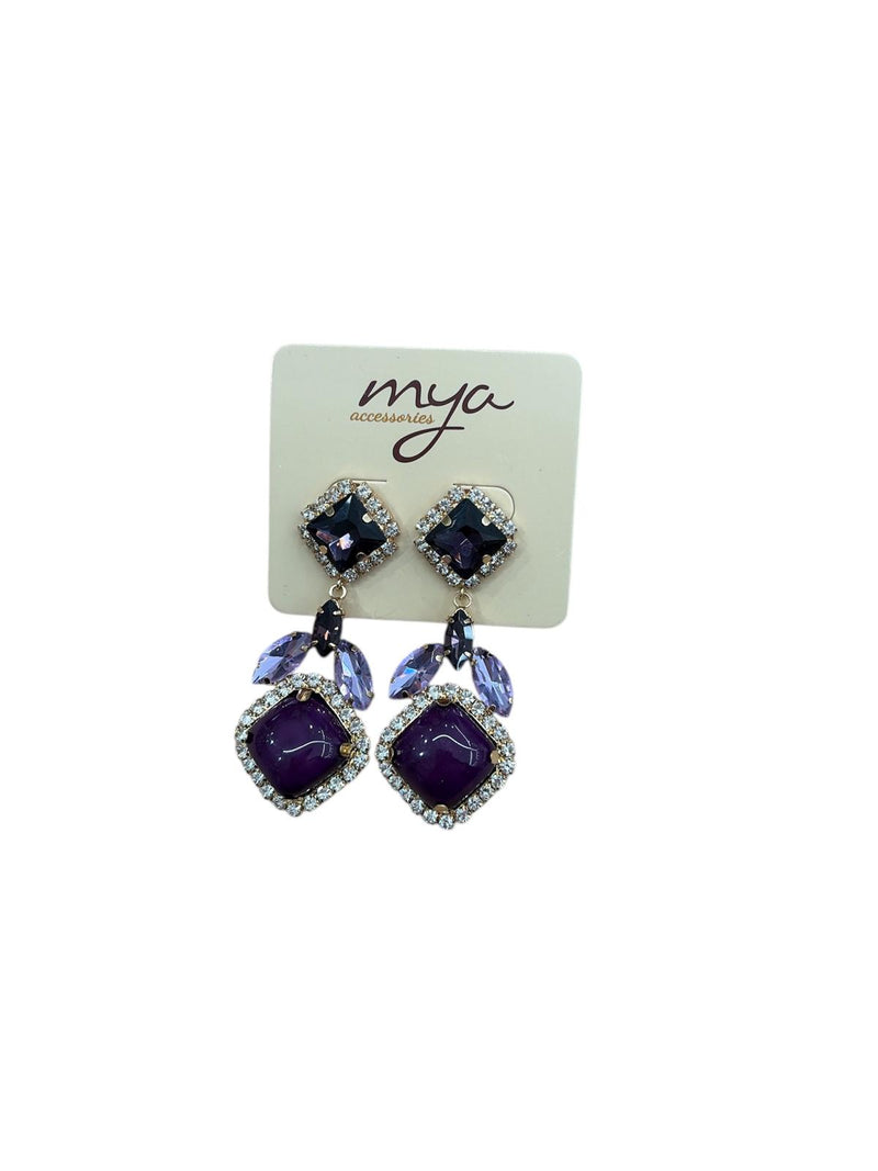 Mya Accessories Orecchini Pendenti Viola F13710