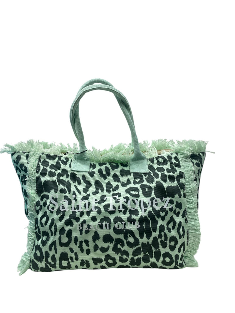 Kuvè Borsa Grande Mare Menta Leopard