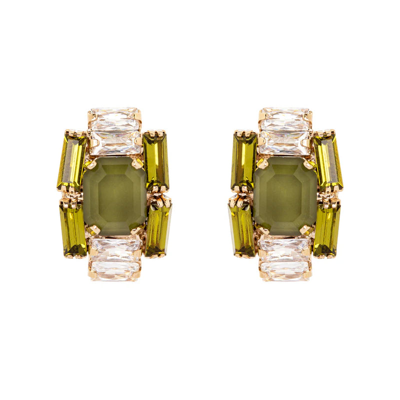 Sodini Bijoux Orecchini con cristallo quadrato Semira - Verde