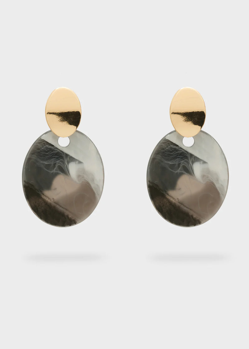 Nali' Orecchini Noa Over Tondi Resina Grigi