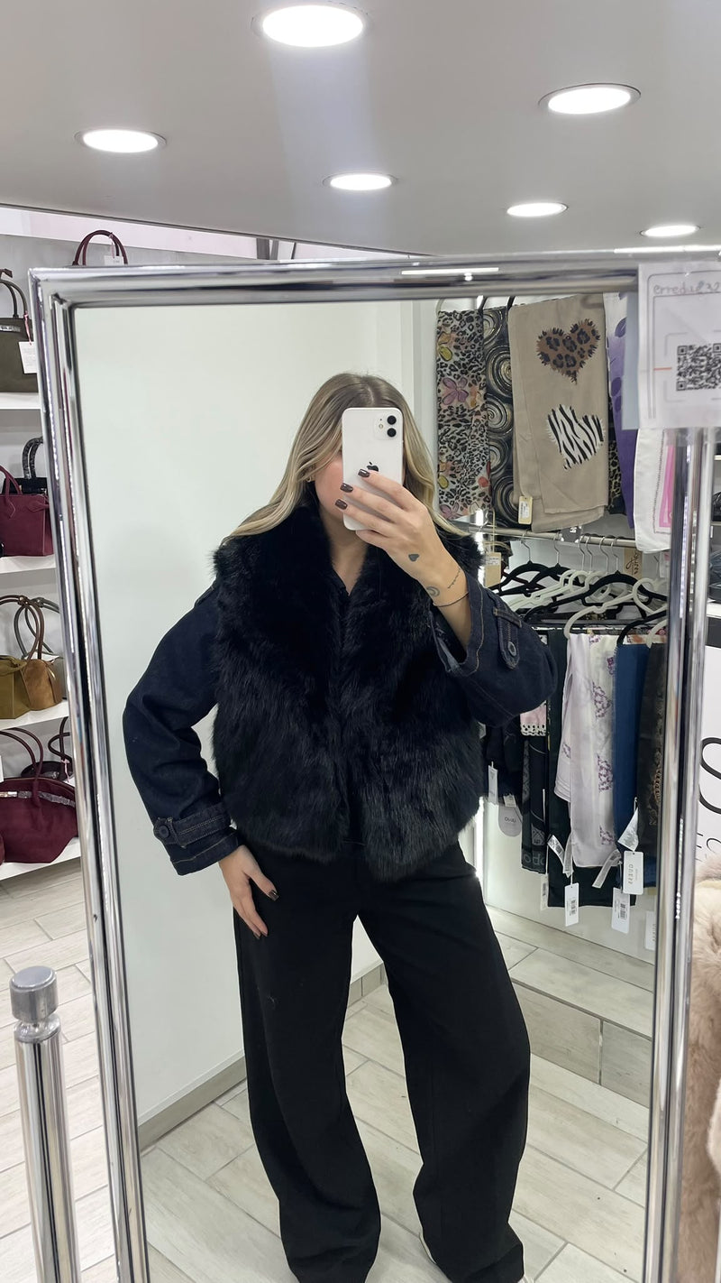 GILET ECOPELLICCIA VIVIENNE D NERO