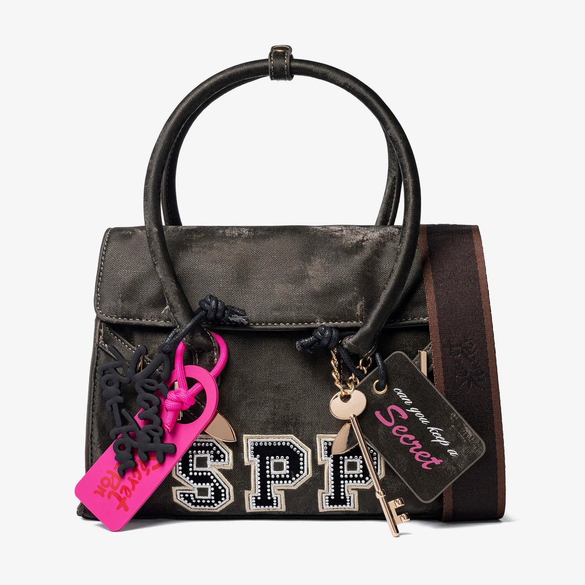 Secret Pon-Pon Borsa a Mano/Tracolla Blayr Strass Dark Grey