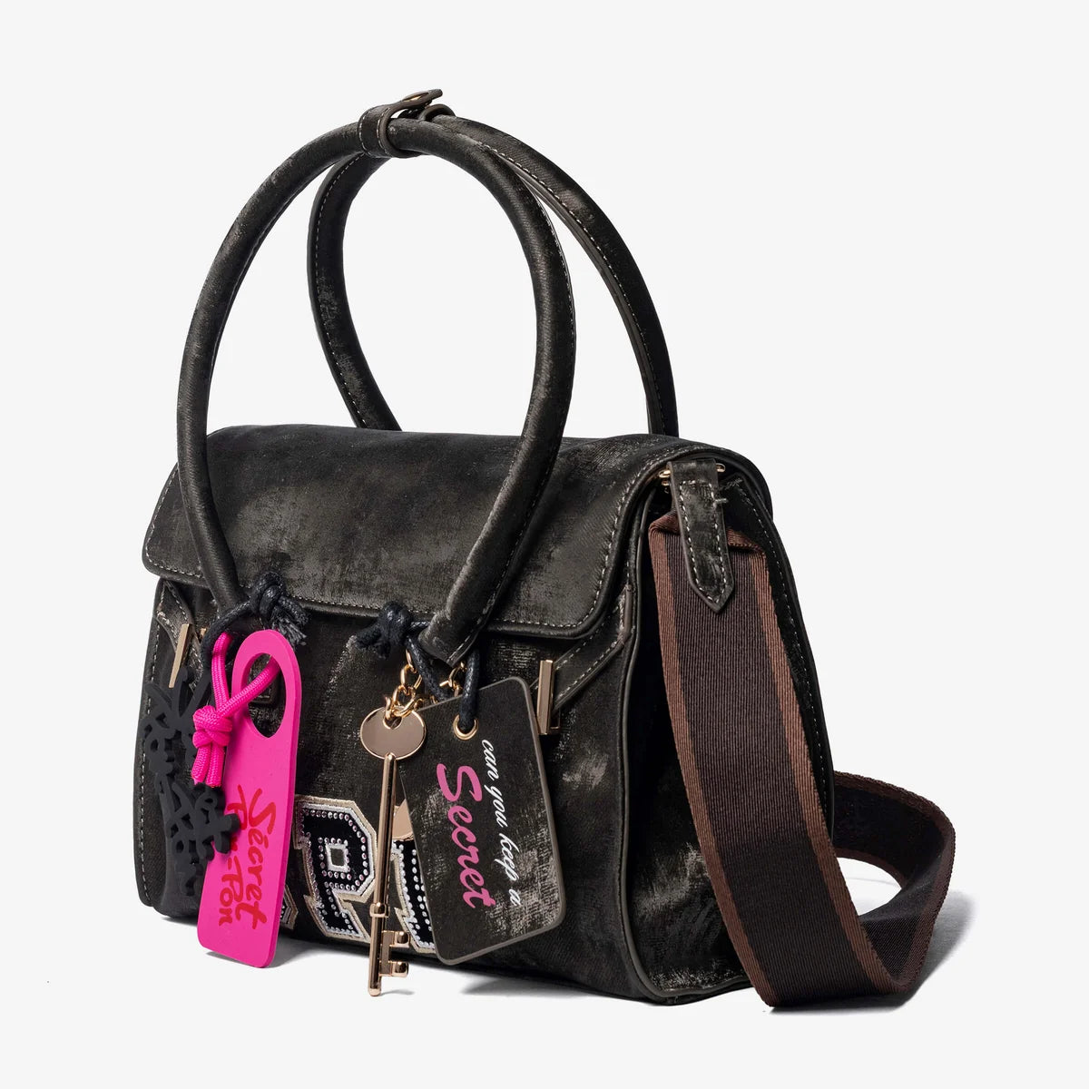 Secret Pon-Pon Borsa a Mano/Tracolla Blayr Strass Dark Grey