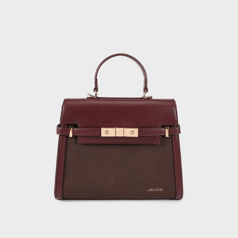 Borsa a mano GRACE SUEDE MEDIUM - BURGUNDY