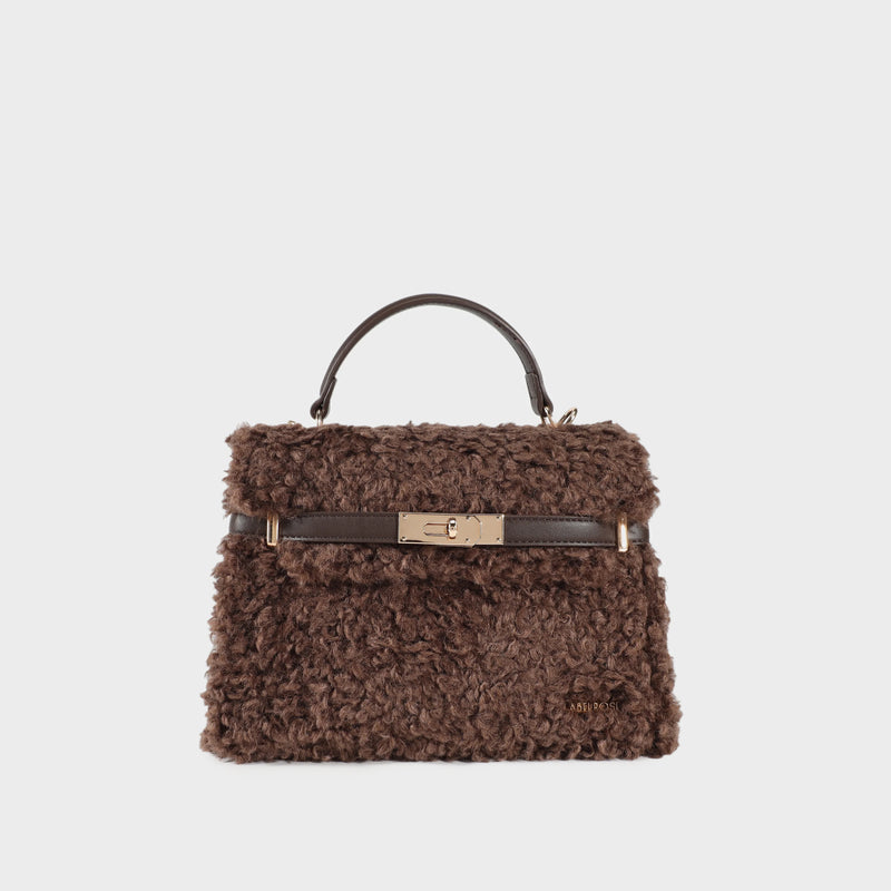 Label Rose Borsa a mano GRACE TEDDY- DARK BROWN