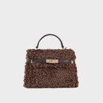 Label Rose Borsa a Mano Grace Teddy Dark Brown