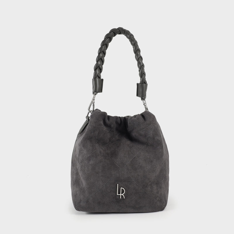 Label Rose Borsa a secchiello MATILDE SUEDE - ANTHRACITE