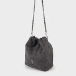 Label Rose Borsa a secchiello MATILDE SUEDE - ANTHRACITE