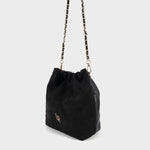Label Rose Borsa a secchiello MATILDE SUEDE - BLACK