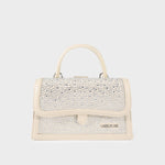 Label Rose Borsa a Mano Paige Strass Crema