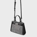 Label Rose Borsa a Mano Paris Mini Strass Black/Silver