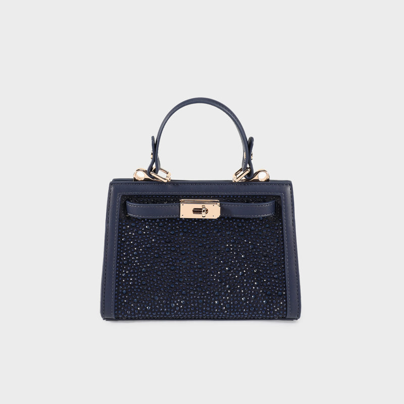 Label Rose Borsa a Mano Paris Mini Strass Blue
