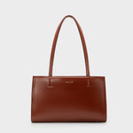 Borsa a Spalla Label Rose Patent Tote Caramel Brown