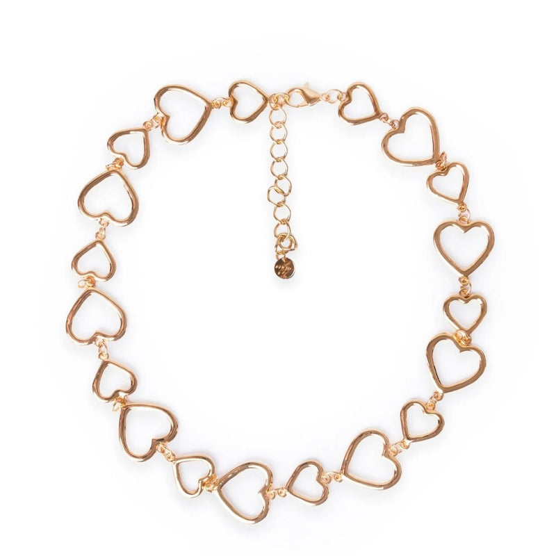 Mya Accessories Collana girocollo con cuori in metallo Oro F11950