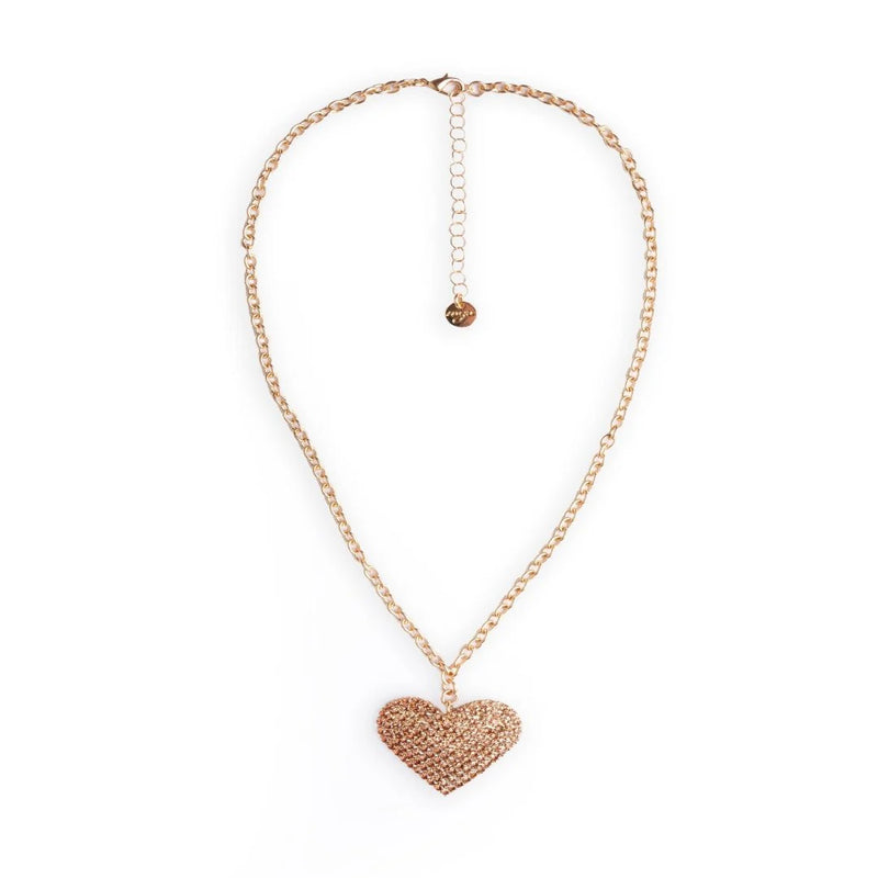 Mya Accessories Collana a catena sottile con pendente a cuore strass F16081