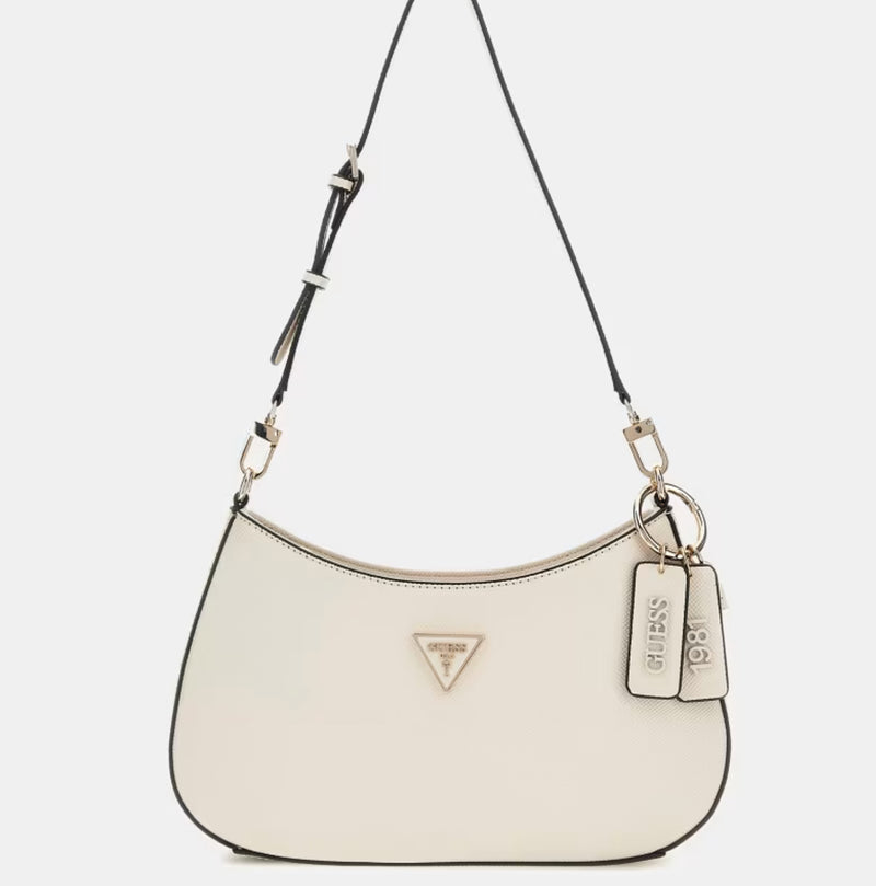 Guess Borsa a spalla Noelle saffiano Bone