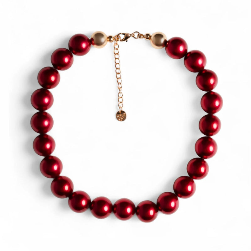 Mya Accessories G11242 Collana girocollo con sfere tono bordeaux