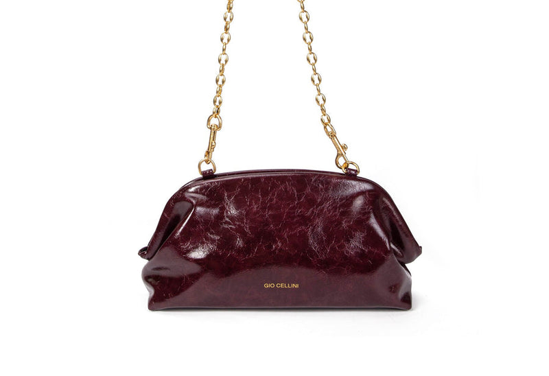Gio cellini borsa a mano bordeaux lucida