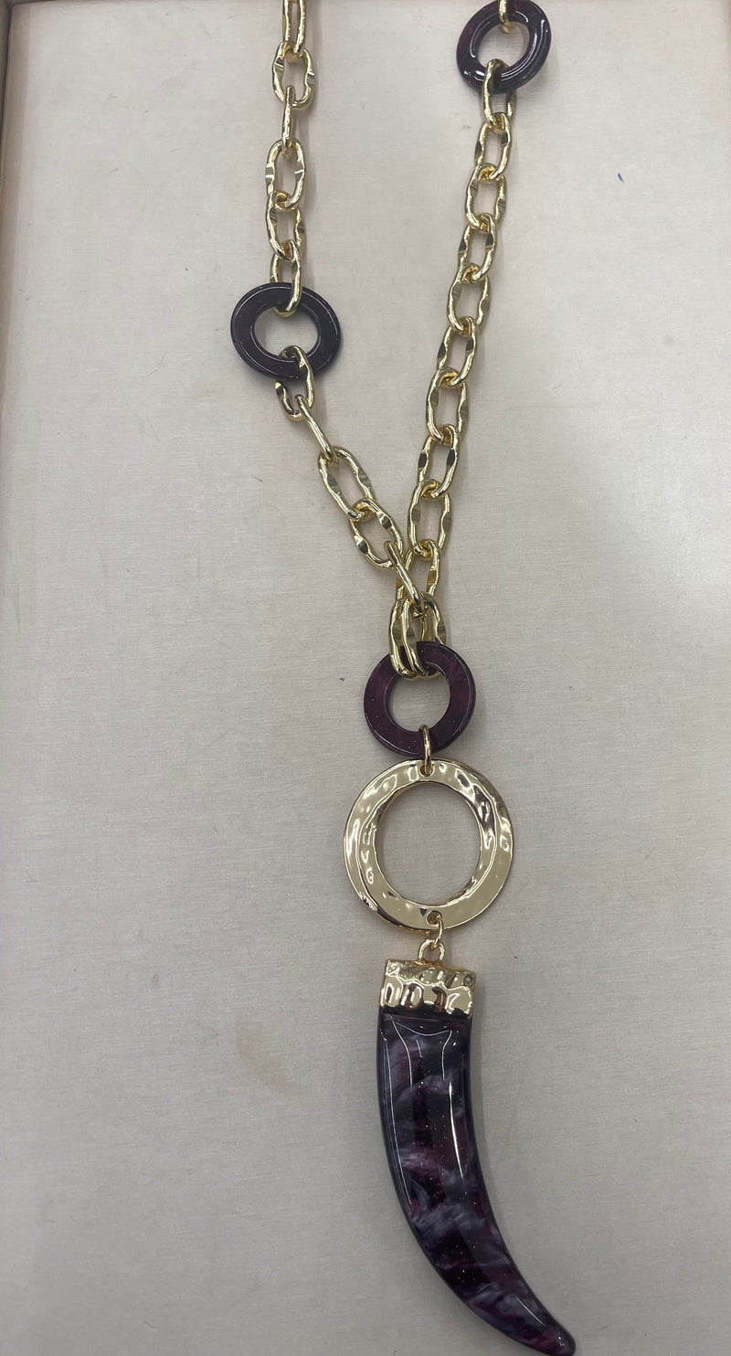 Mya Accessories Collana con Corno Viola G11542