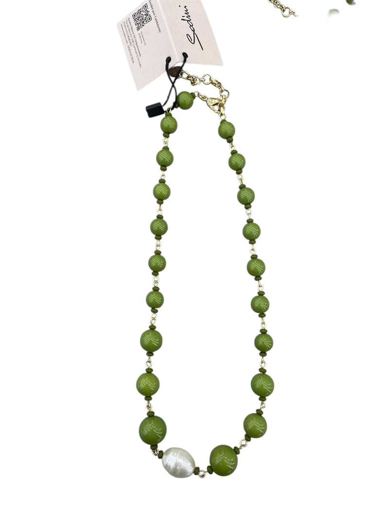 Sodini Collana con Perle Verdi 832357BO
