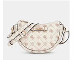 Guess Borsa a Tracolla Bianca Logata Marrone