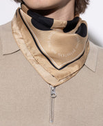 Sciarpa In Seta Beige e Nera