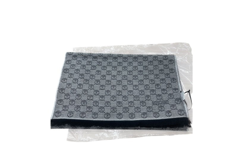 Sciarpa Grigia Logata Nera