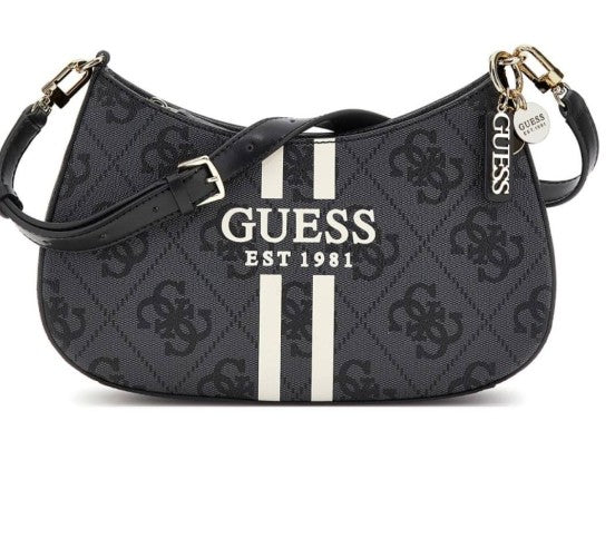 Guess Borsa a Spalla Logata Nera