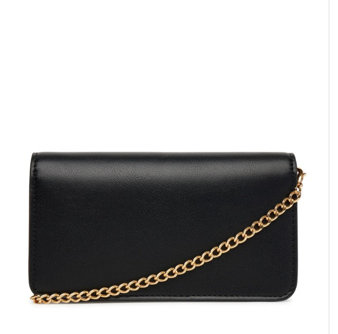 Borsa Mini a tracolla Nera con catena in oro