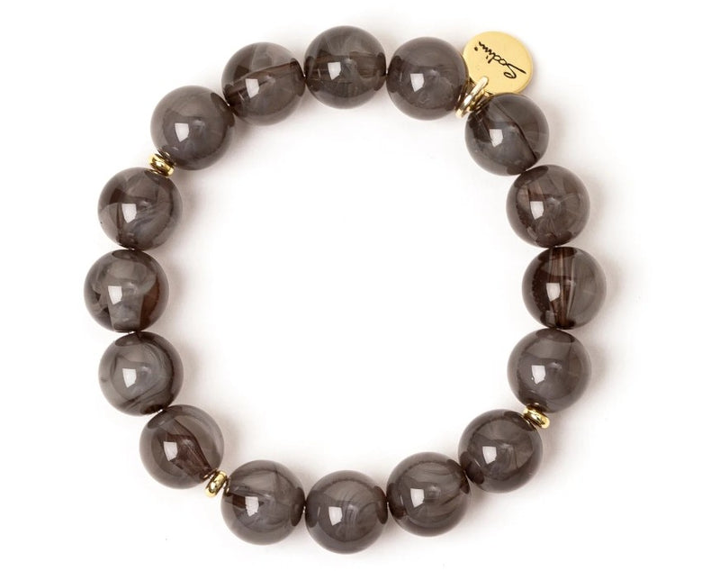 Bracciale elastico a grandi boule Ester - Grigio