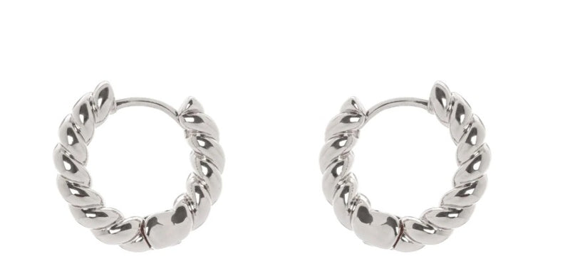 Piccoli orecchini cerchietto a treccia Domus - Argento