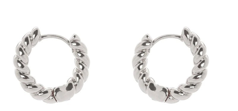 Piccoli orecchini cerchietto a treccia Domus - Argento