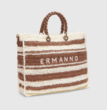 Ermanno Scervino Borsa a Mano In Rafia 12402098 Crema/Marrone