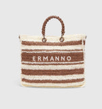 Ermanno Scervino Borsa a Mano In Rafia 12402098 Crema/Marrone